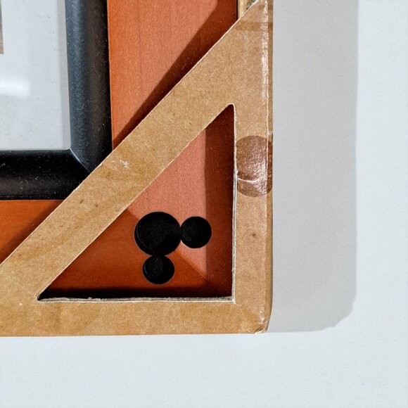 Disney World PARKS Mickey Mouse Picture Frame 5”x 7” Beveled Wood 4 Corner Ears - Picture 3 of 7